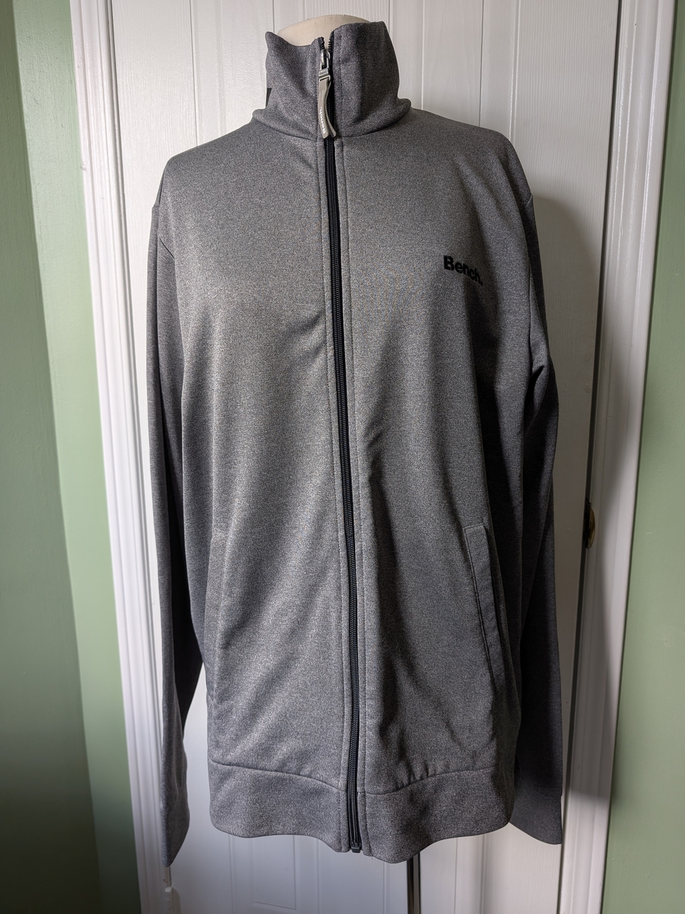 Bench Men’s Full-Zip Heather Gray Track Jacket Sz XL